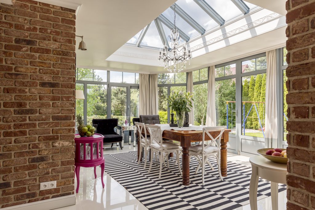 spring sunlight with a new conservatory